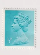 SG X842 1971 1/2p Turquoise Machin 1 Left Side Band