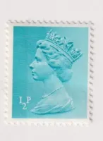 SG X842 1971 1/2p Turquoise Machin 1 Left Side Band