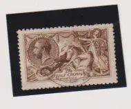 SG414 KGV 2S 6D CHOCOLATE-BROWN SEAHORSE CIRCA 1918
