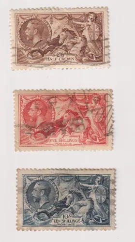 SG450-452 KGV SET OF 3 RE-ENGRAVED SEAHORSES