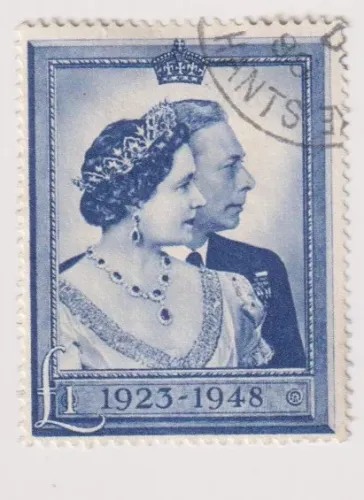 SG494 KGVI 1948 ROYAL WEDDING £1 BLUE