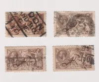 SG399/400 SET OF 4 X KING GEORGE V 1913 SEAHORSES 2/6d