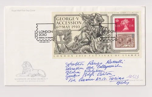 2010 GEORGE V ACCESSION M/S FDC