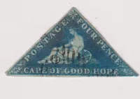 SG6 CAPE OF GOOD HOPE TRIANGLE 4d BLUE IMPERF