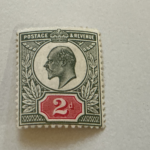 SG228 King Edward VII 2d Pale Grey-Green Scarlet MINT