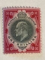SG312 King Edward VII 1s Dark Green And Scarlet , Mint Not Hinged With Full Gum